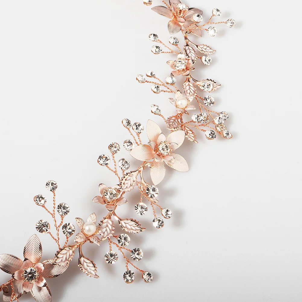 Pearl Waist Chain Copper Long Tassel Flower Body Chain Wedding Bridal Belt Copper Wire Flower Waist Belt - Perfect for Wedding Banquet main image 4