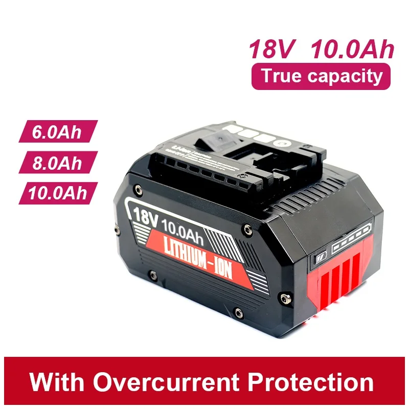High Capacity 18V 10Ah 5S2P Rechargeable Lithium Battery Pack with 21700 Battery Cell for Bosch Electric Power Tools