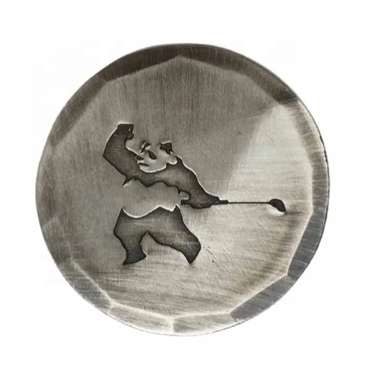 Antique Tin Finish Custom logo Handmade Golf Forged Ball Marker factory