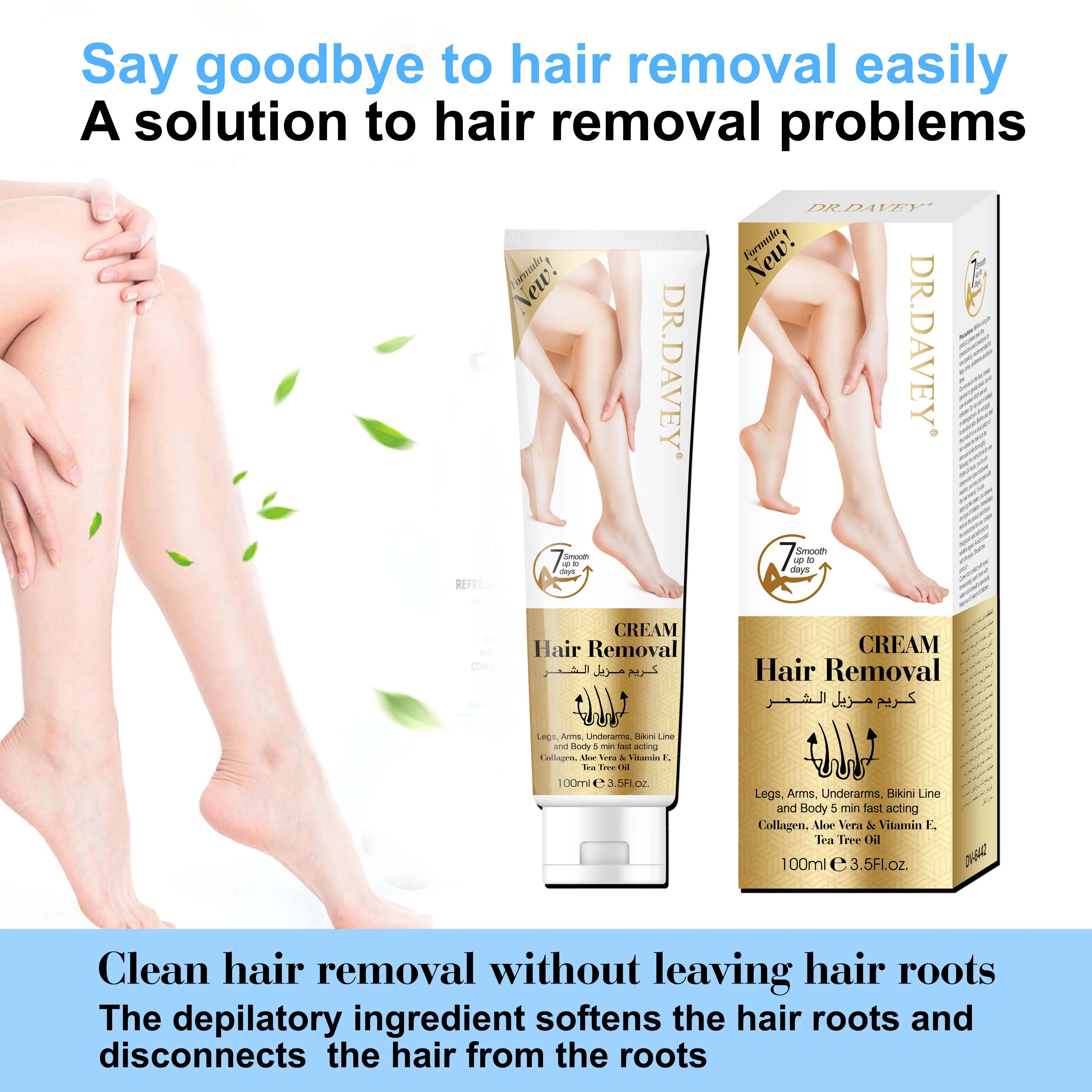 DR.DAVEY, горячая распродажа, безболезненная личная гигиена, несколько минут удаления волос, крем для мужчин и женщин, Белый OEM