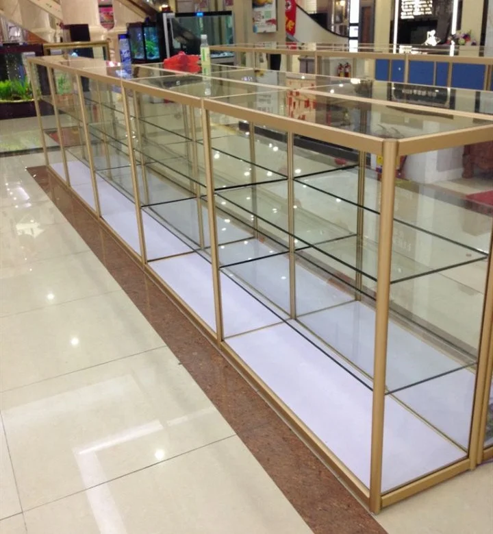 Factory Custom Aluminum Frame Display Case Lockable Glass Cabinet Cheap Display Showcase