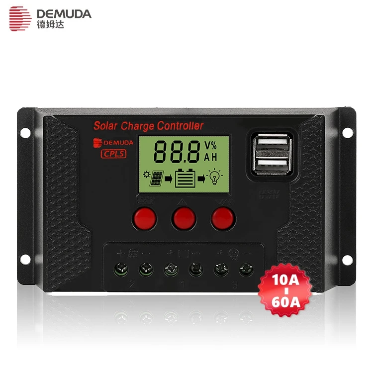 DEMUDA PWM Solar Panel Charge Controller 10a 20a 30a 40a 50a 60a 12v 24v Pwm Solar Battery Pump Controllers for PV Module System