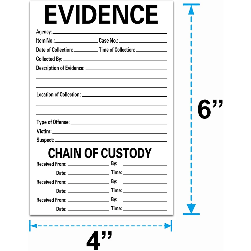 Adhesive Evidence Label Stick on Evidence Stickers Labels Per Pack