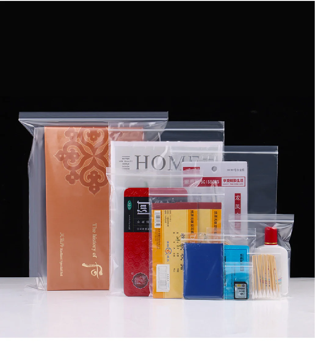 Transparent sealed Pocket, Clothing and Food Packaging Bag, Plastic sealed Bag, PE Bone Bag, Self Sealing Bag