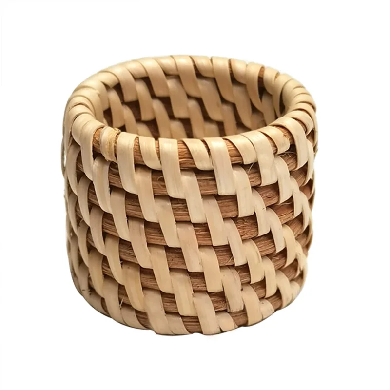 Woven Rattan Napkin Ring Handicrafts Wedding Table Decorate And