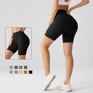 New Arrivals High Waist Seamless Summer Shorts for Women Custom Logo Scrunch Butt Gym Yoga Workout Casual Knitted Fabric