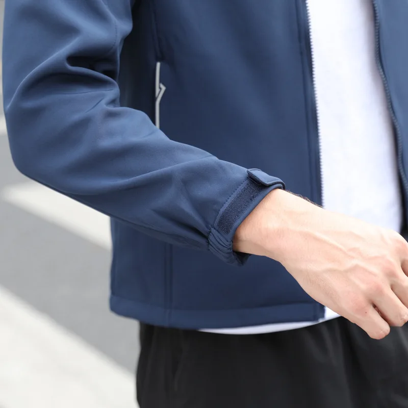 OEM Custom logo Lining Lightweight Windbreaker Uniform Waterproof Fleece Jumper Men's Outdoor Soft Shell Jacket