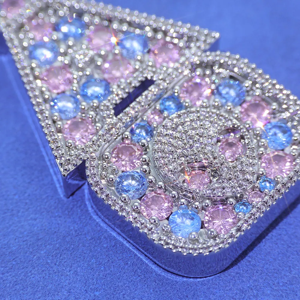 Iced Out Custom Letter Pendant.