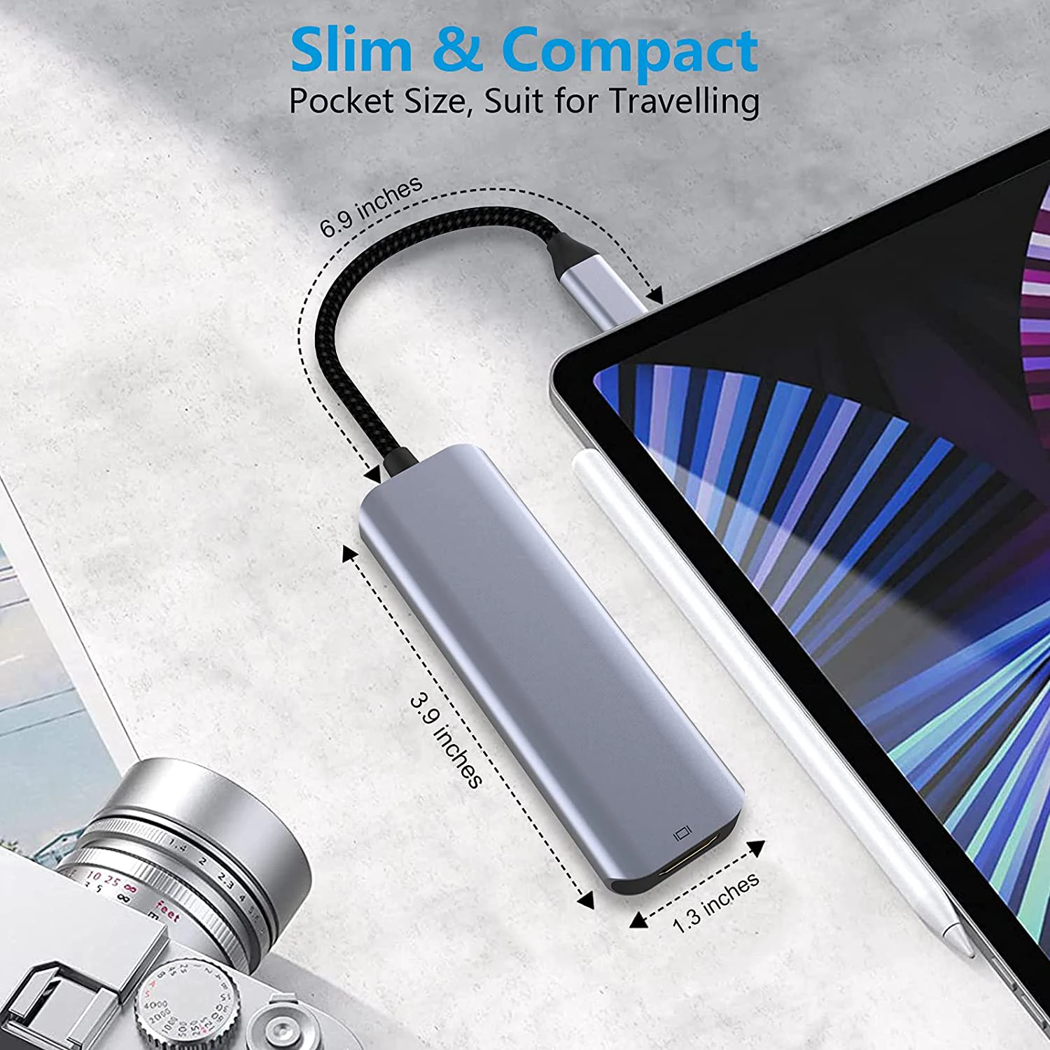 5 в 1 USB-C Hub адаптер переменного тока TF/SD кард-ридер USB-2.0 USB-3.0 USB Type-C на HDMI совместим с 3 ноутбуки