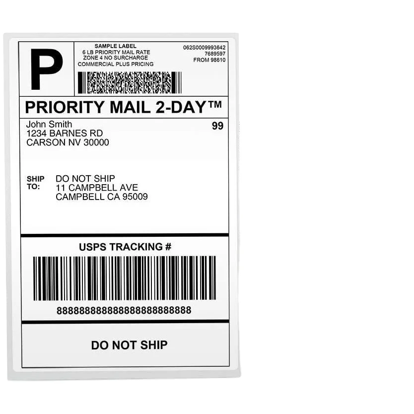 Water Proof Stacks A6 Waybill  Adhesive Paper 100x150mm  Printer Paper Shipping Label Paper Stacks 4x6 Thermal Labels details