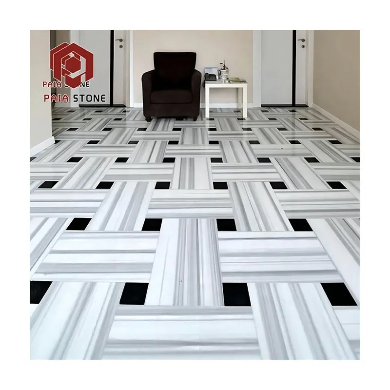 Marmara White Marble Polished Slabs Cut-to-size Floor Tile Slab Eqvator White  Marble Floor Decking Tiles Design Mixed Size