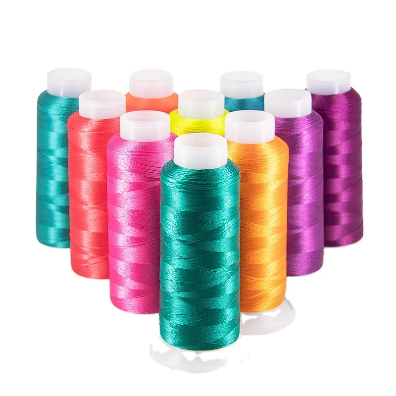 Wholesale  120D/2 100% Viscose Rayon Embroidery Thread 4000yds for Shali Local Dress Polyester
