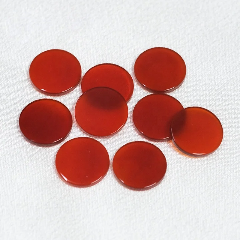 Natural Stone Red Agate Double Flat Coin Polished Thin Slices Agate Loose Gemstone