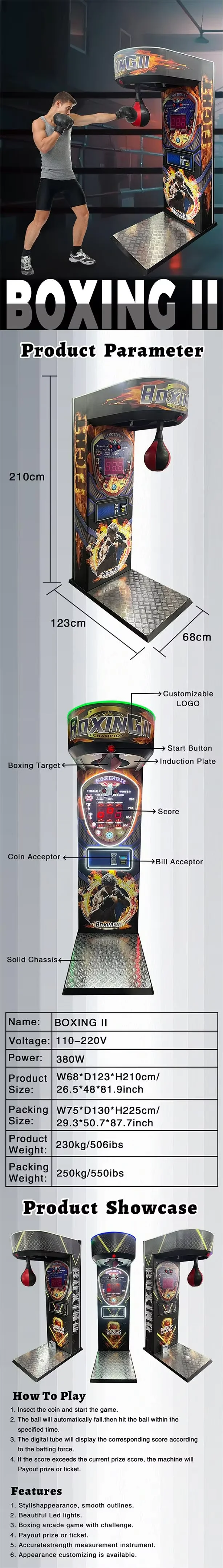 Funpark Power Punch Hot Selling Boxing Game Machine Coin-Operated Arcade Game for Sports Enthusiasts and Entertainment Venues supplier