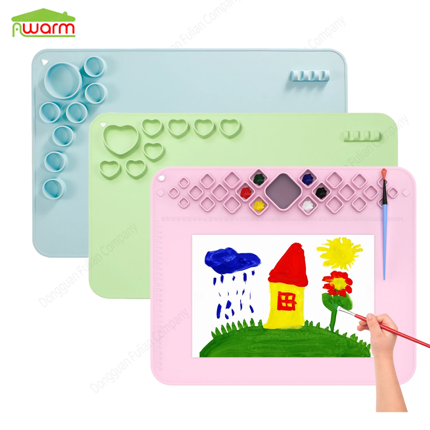 Лидер продаж Amazon, новые товары на заказ, легко Очищаемый Многофункциональный силиконовый коврик для творчества, антипригарный лист, силиконовый коврик для рисования с чашкой