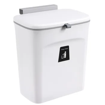 Wall Mounted food wast bin plastic hanging trash can for kitchen cabinet