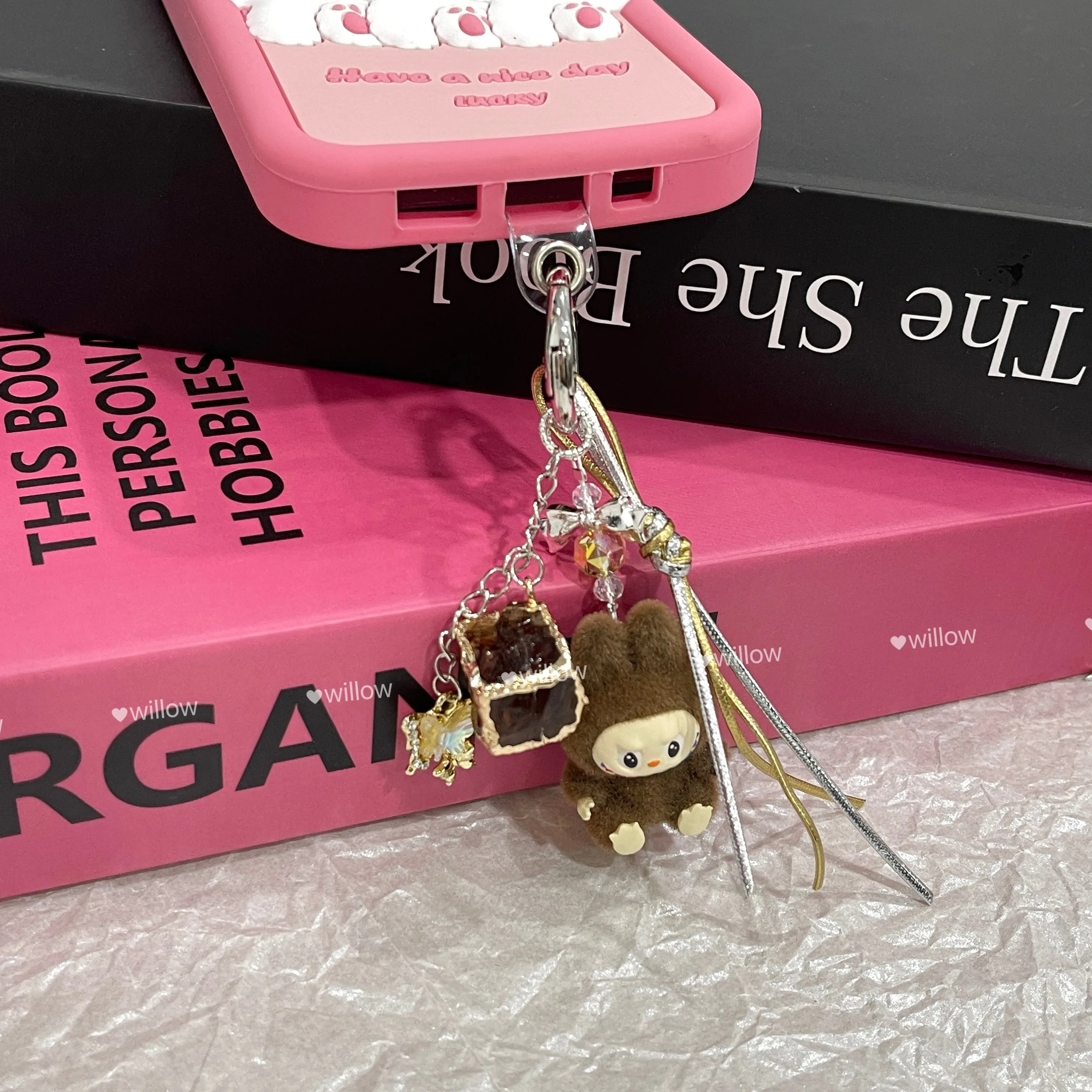 1.9usd Labubu key chain Custom Car Key chain Bag accessories Phone Charm luxury 3D Cup chain for phone car key bag