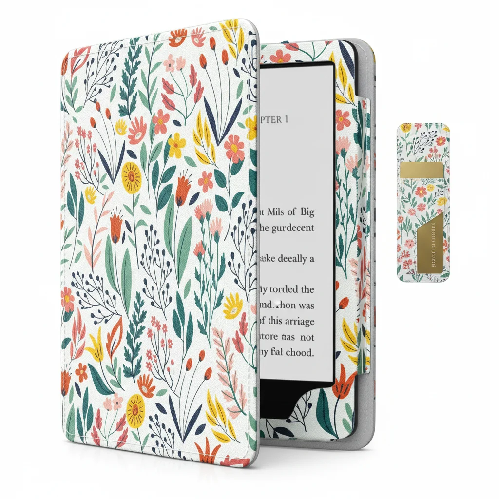 PU Leather Magnetic Cover for Kindle 7/6.8-inch 12th/11th 2024 Model Auto-Wake Stand & Wrist Strap Scratch-Resistant Laudtec