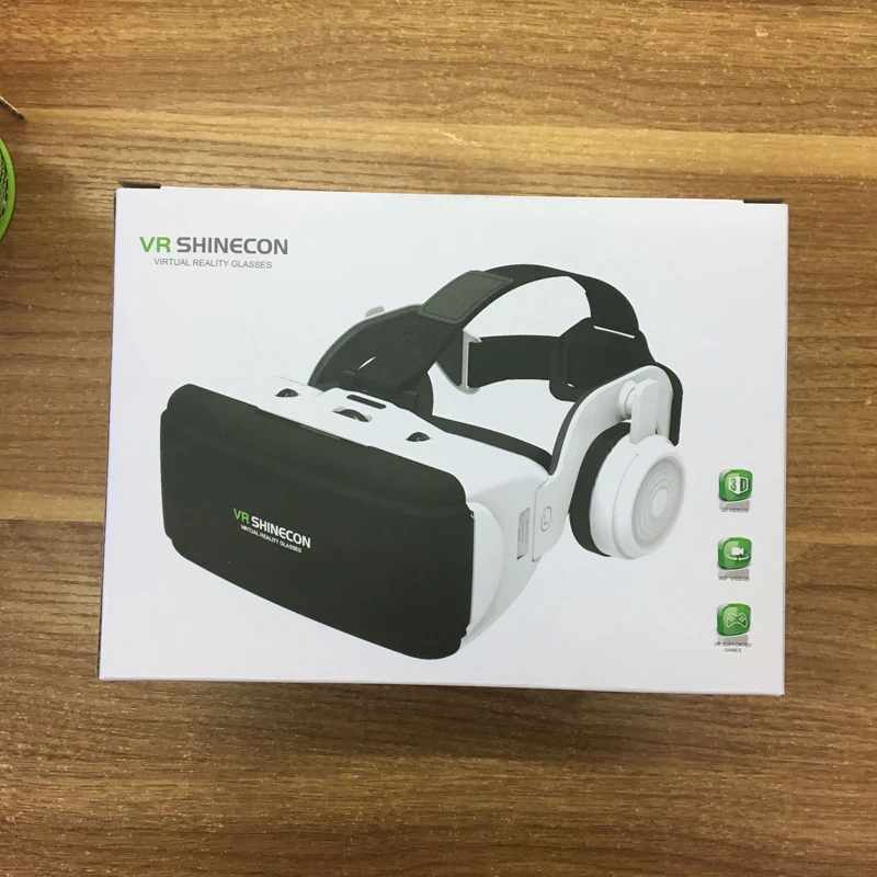Shinecon VR-casco de realidad Virtual para teléfono inteligente, gafas 3D para Smartphone, auriculares, binoculares para videojuegos con lente