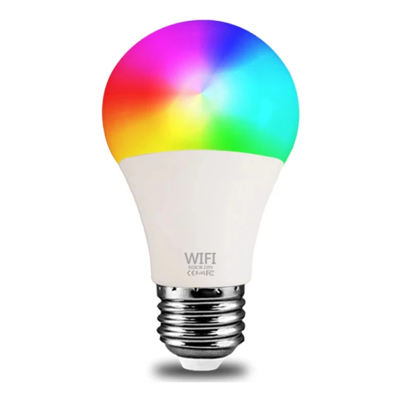 WiFi Smart LED RGB Light Bulb 15W Dimmable Alexa Google Home Control Smartphone 