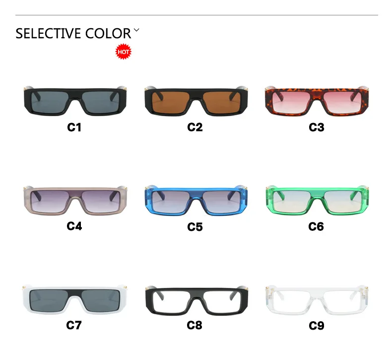 Square Frame Conjoined Narrow Edge Leopard Print Sunglasses New Ins Sunglasses Retro Hip Hop tide Sunglasses Stage Performance