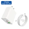 White 20w USB C Charger with Cable PP Bag