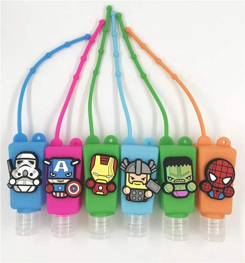 Kids Empty Silicone Hand Sanitizer Holder Keychain Carrier Travel
