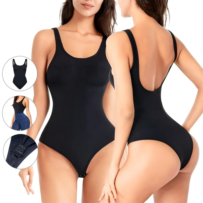Custom Plus Size Women Full Body Backless Tummy Control Panty Seamless High Waist Trainer Shaper Thong Bodysuit Shapewear factory