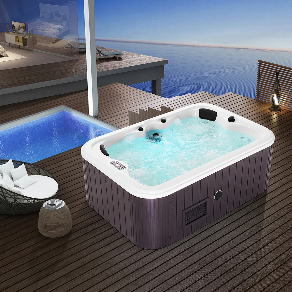 Freestanding Dubai Korean Sex Hot Tub 2 Loungers Outdoor Spa