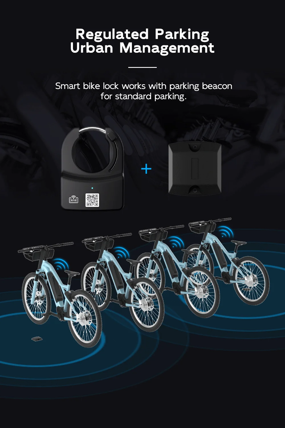 Omni Wireless QR Code NFC E Bike Share Ble App Remote Controlled Sharing Bike GPS Smart Lock Bike