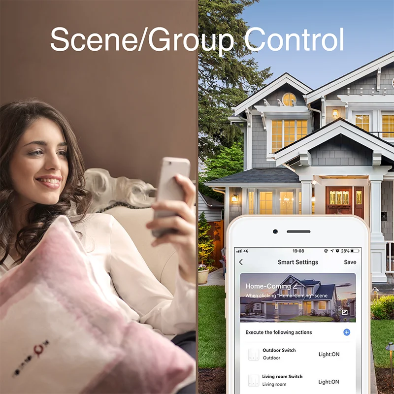 Gosund WIFI Smart Switch LCD Smart Switch works with Alexa Home Can Custom Homekit Australia Black Matt Smart Switch