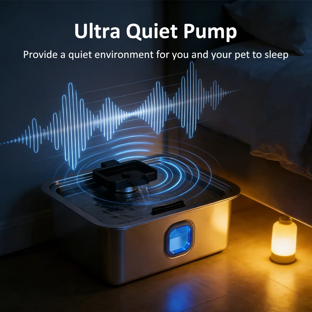 product new 15l large capacity stainless steel smart pet water fountain usb filter circulating water dispenser for large dogs-4