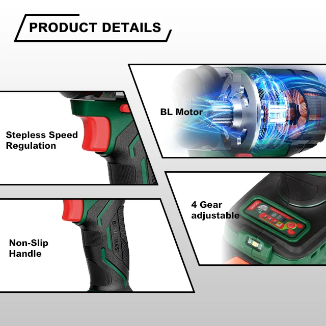 Dekton-A1520 Cordless Tools Impact Wrench-Adjustable Torque 1600N.m Brushless Motor Cordless Tools Lithium Ion Batteries details