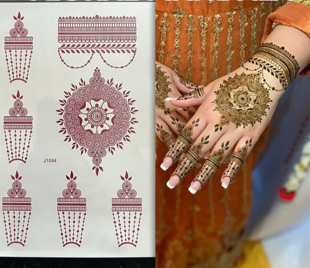 Buy Ivana's Mehndi Stencil Design Set of - 2 Piece | Henna Tattoo stencil  for Women, Girls and kids | Easy to use in just 4 steps | Mehandi Sticker |  IVH-90 Online at desertcartINDIA