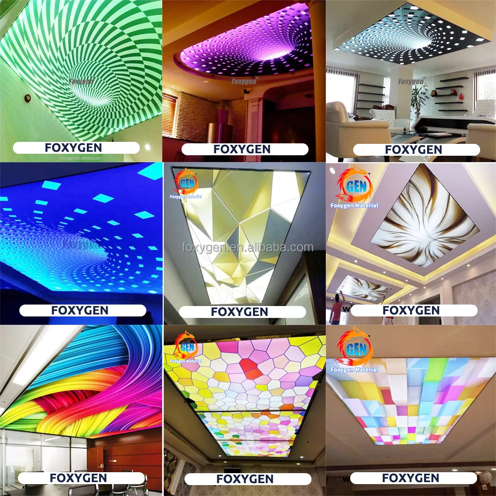 width up to 59 m uv printed pvc stretch ceiling film-28