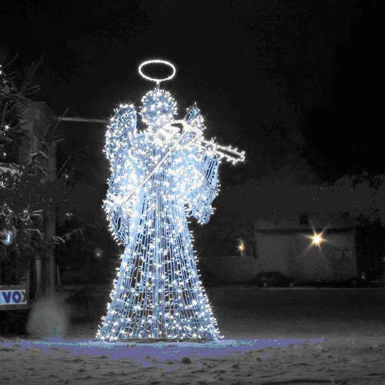 Large Christmas Decorations Angels with LED Lights Light up Christmas Angel with Trumpets