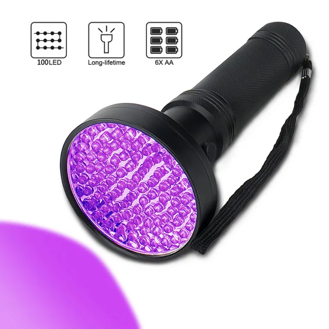 3W 395nm UV Black Flashing Light Torch Pet Urine Scorpion Detectors 100 LED UV Flashlight 3W 395nm UV Black Flashing Light Torch Pet Urine Scorpion Detectors 100 LED UV Flashlight