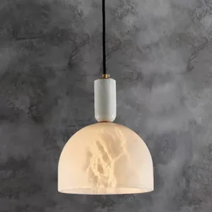 Modern Minimalist Spanish Natural Snowflake Marble Copper Material Lamp Contemporary 3000K for Restaurant Bedroom Bar Bedside