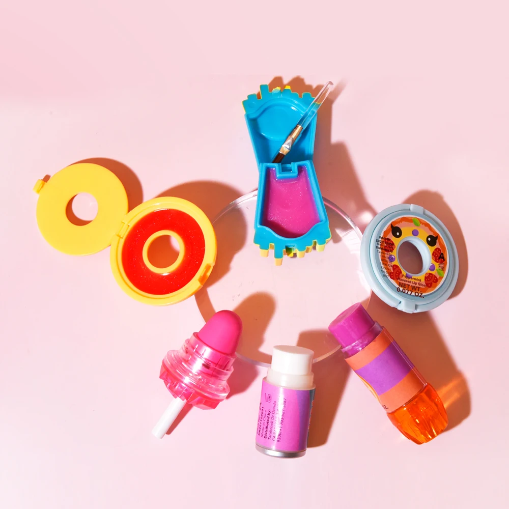 M&u Roll On Glitter Lip Gloss Set Fruity Flavored Lip Makeup For Kids