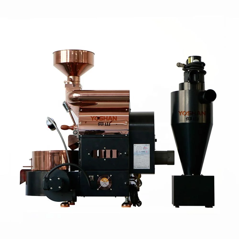 Yoshan Pro Coffee Roasting Machines 2kg 1kg 500 GR Gas Electrical Hot Air Double Layer Drum Coffee Roaster for Commercial Use