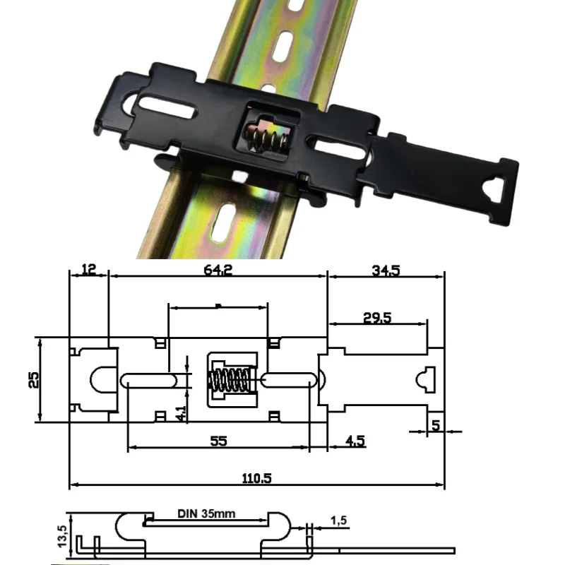 Aluminum Alloy Base Distribution Box Rail Buckle Rail Mounting Bracket ...