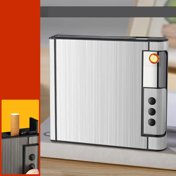 2023 Wholesale Cigarette Box with Lighter USB Rechargeable Cigarette Lighter