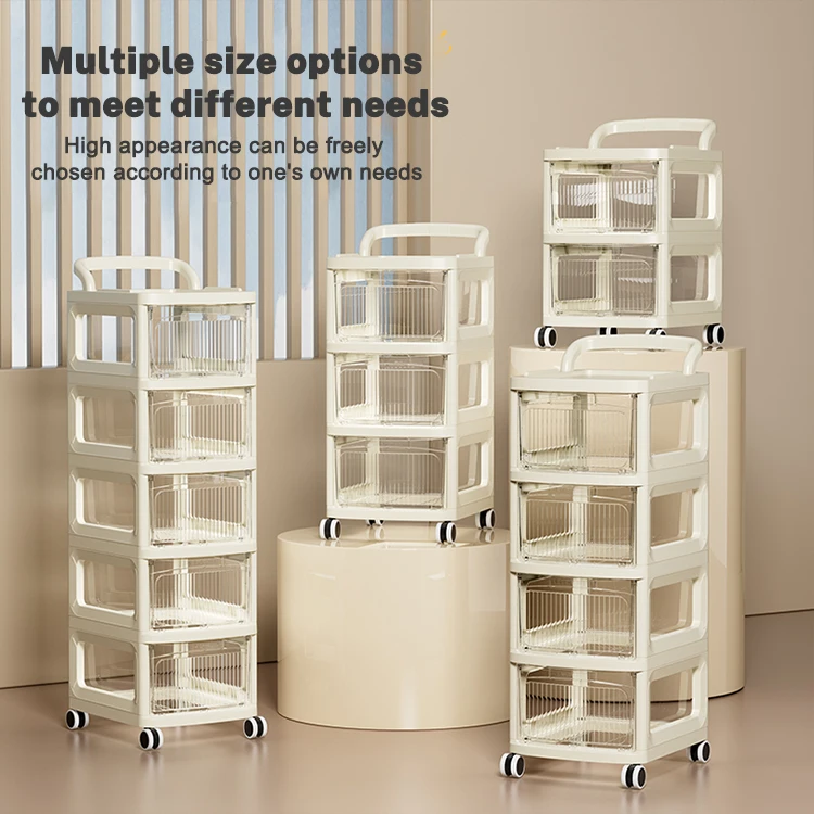 Small Multi-Layer Drawer Style Cart Snack Toy Small Storage Rack Movable Plastic Storage
