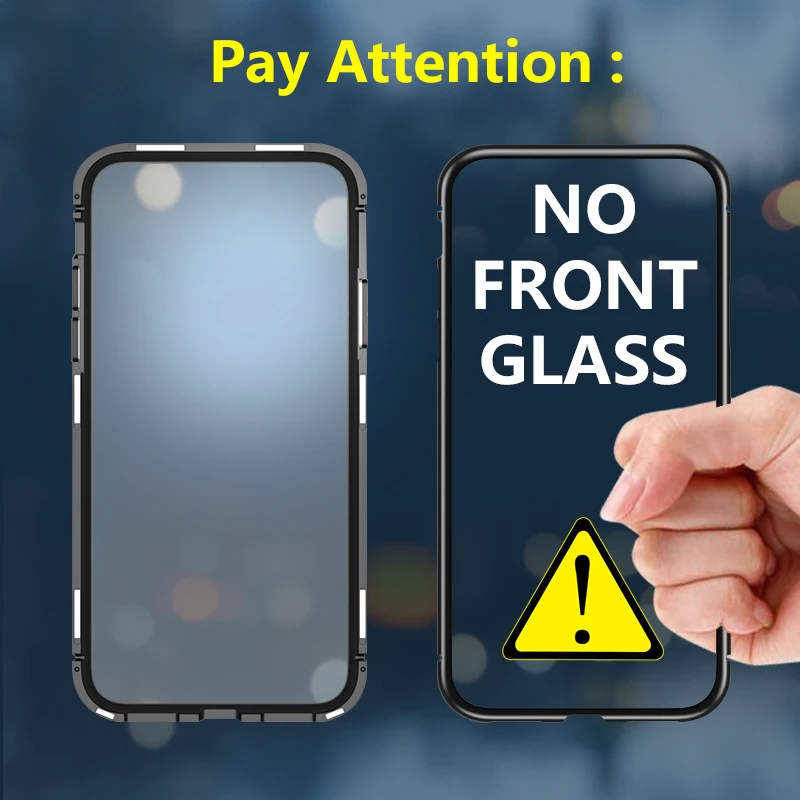 Magnetic Adsorption Metal Glass Case for Xiaomi Redmi Note