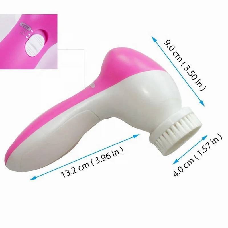 5 in 1 Deep Cleansing Gentle Exfoliating Removing Blackhead Beauty Instrument Facial Cleanser Brush