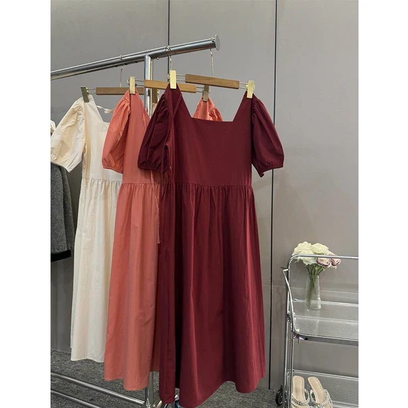 2025 Customized Logo Korean Style Vintage Long Dresses Elegant Cotton Dresses Women"s Casual Plus Size Dresses 2025 Customized Logo Korean Style Vintage Long Dresses Elegant Cotton Dresses Women"s Casual Plus Size Dresses