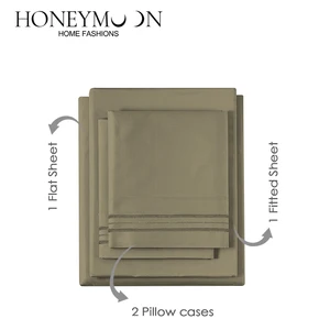 Wholesale Bedding Pillowcase Factory Microfiber Embroidery Deep Pockets Sheet Set