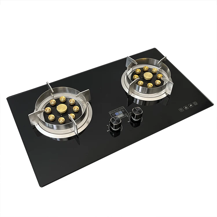 Table Top Smart Cooktops Touch Screen Cooking Stove Fierce Fire Wok 2 burner Digital Gas Cooker