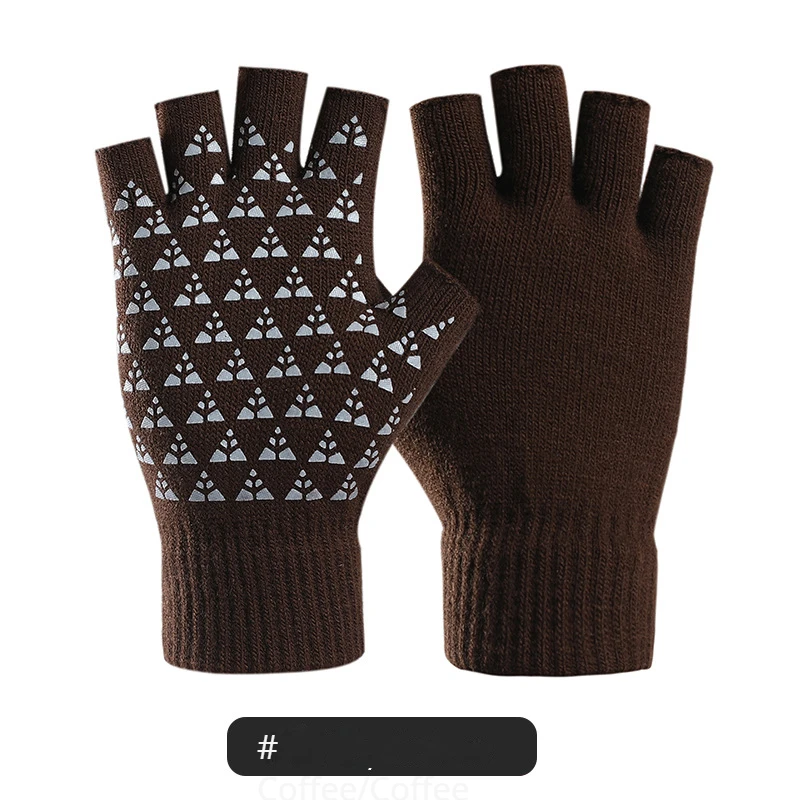 Вязаные зимние варежки из акрила