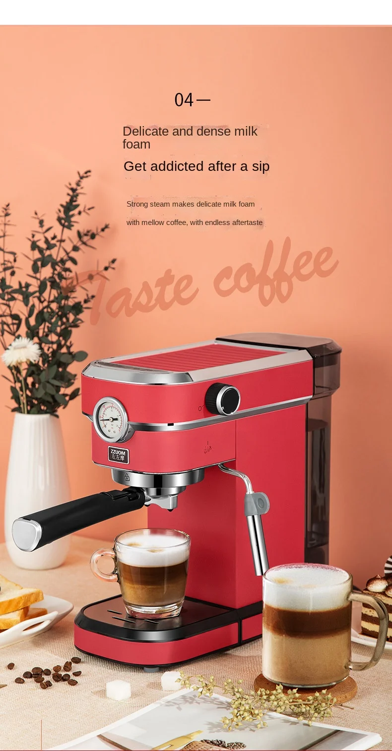 New Italian Coffee Machine Household Semi Automatic Latte art steam coffee machine milk frother